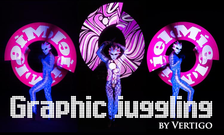 Graphic Juggling (pixel poi/visual poi) - Vertigo